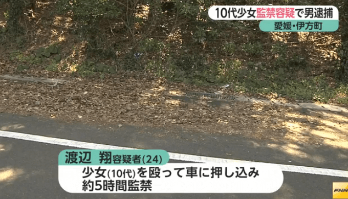 愛媛県伊方町の少女暴行監禁事件のニュースのキャプチャ画像