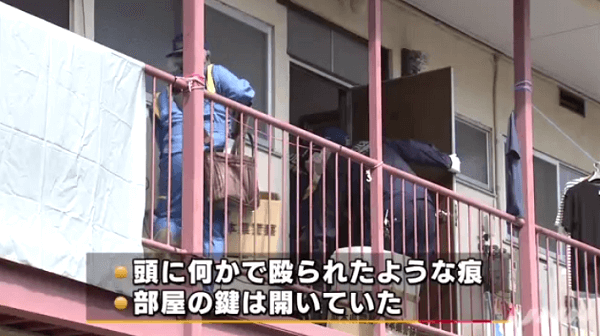 熊本市西区島崎のアパートで男性が殺害された殺人事件のニュースキャプチャ画像